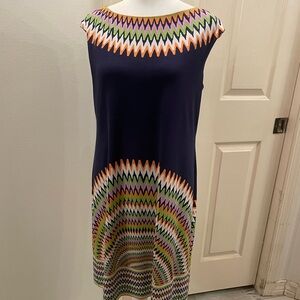 Maggy London Vintage Print Sleeveless Midi Dress Size 8